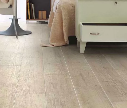 Vinyl flooring installed in bedroom